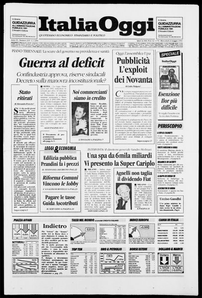 Italia oggi : quotidiano di economia finanza e politica